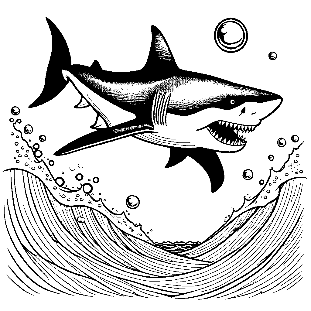 Megalodon Shark Coloring Page Lulu Pages