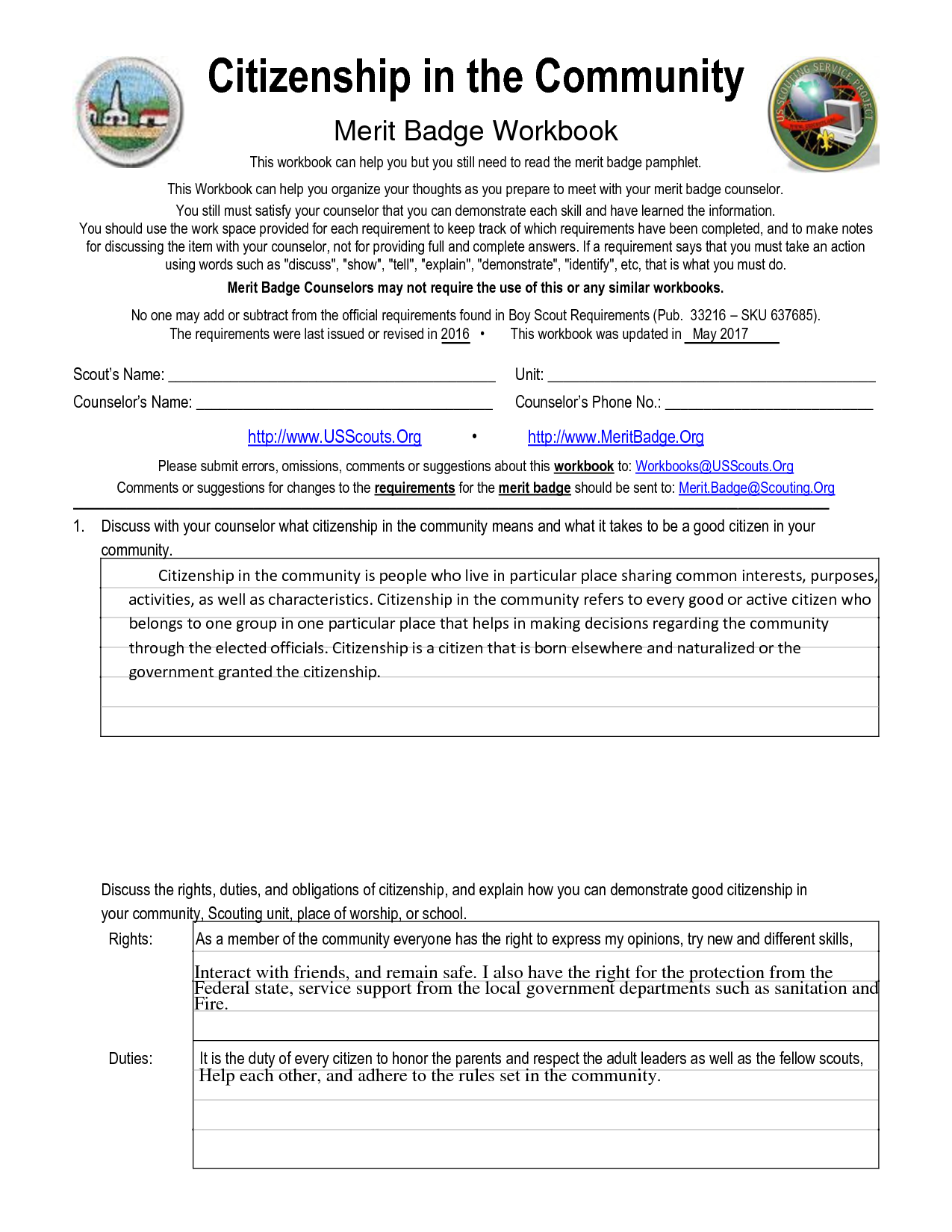 Merit Badge Short Answer Questions Teaching Resources 49 72 