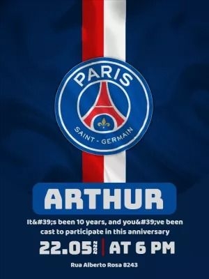 psg birthday invitation template