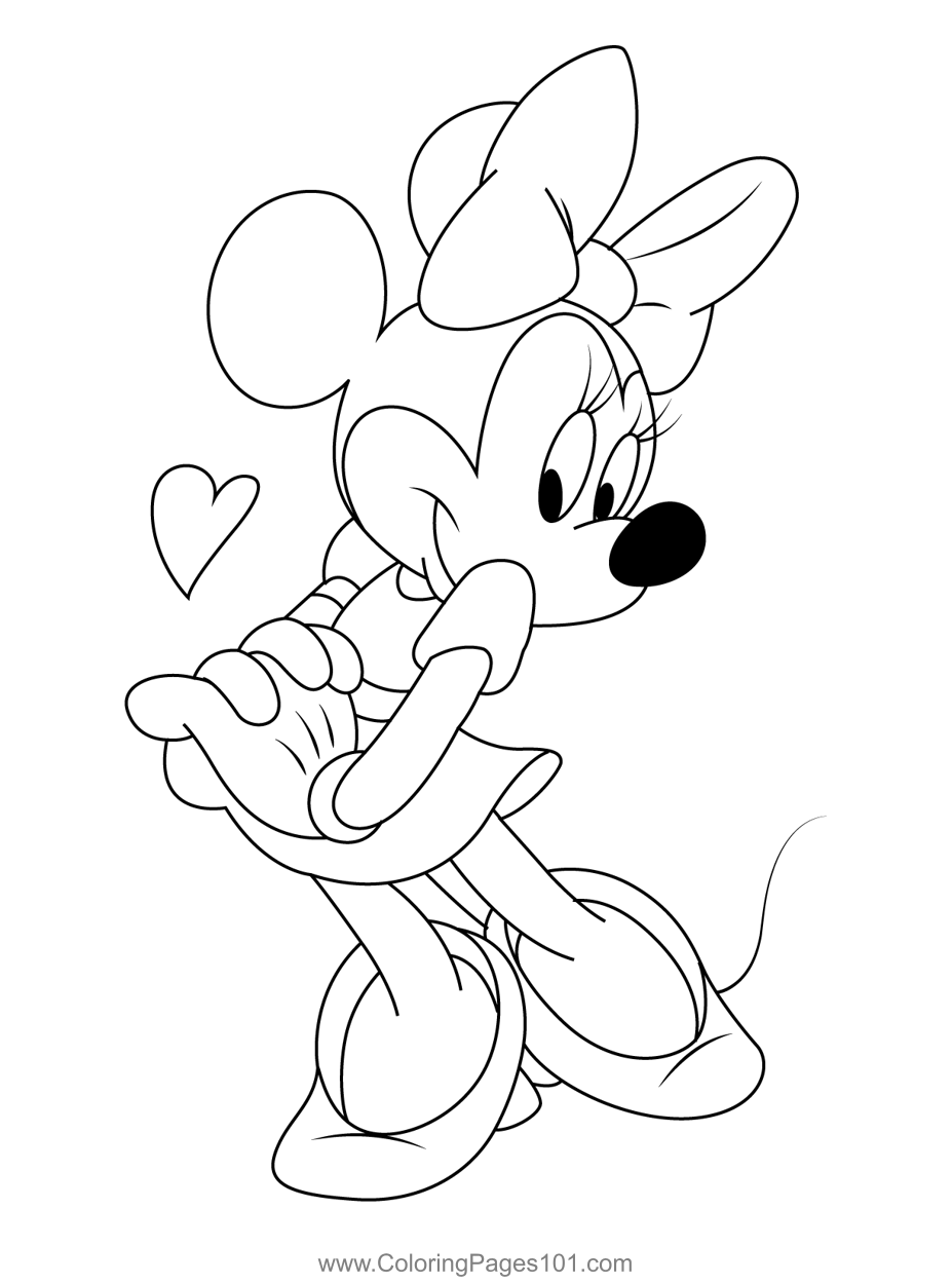 Mickey Minnie Coloring Page For Kids Free Minnie Mouse Printable 