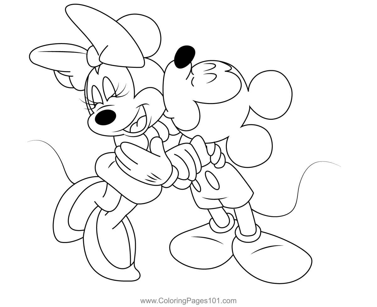 Mickey And Minnie Coloring Page