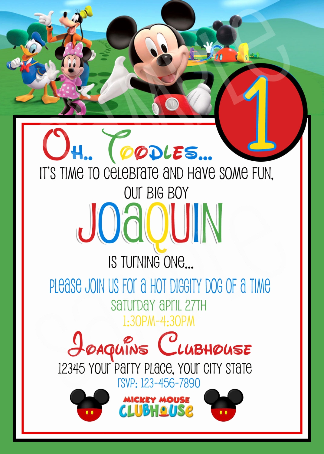 Mickey Mouse Clubhouse Invitation Templates Collegio Sanlorenzo Template
