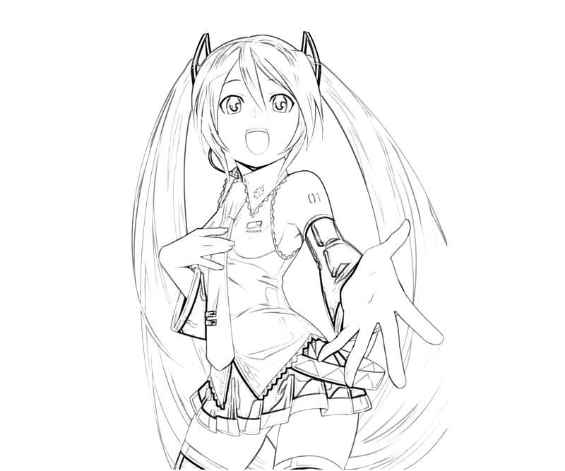 Miku Hatsune Coloring Pages Coloring Home