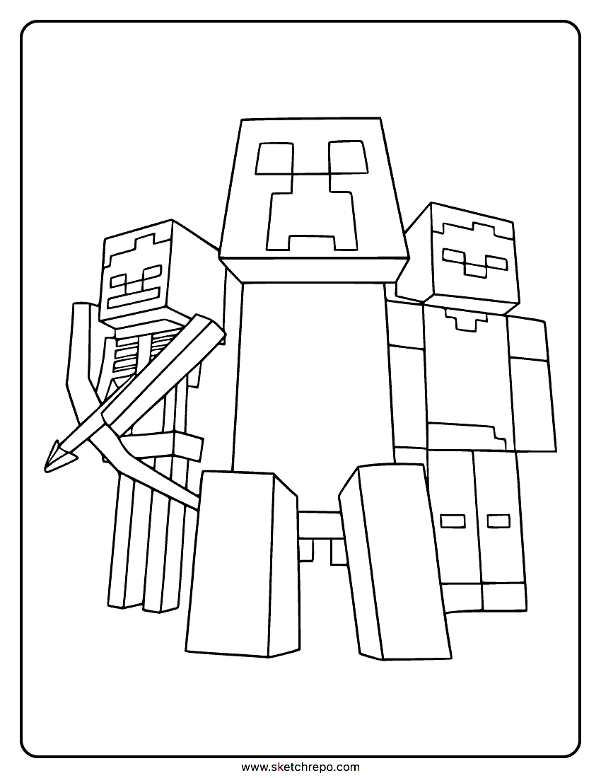 printable minecraft coloring pages for kids