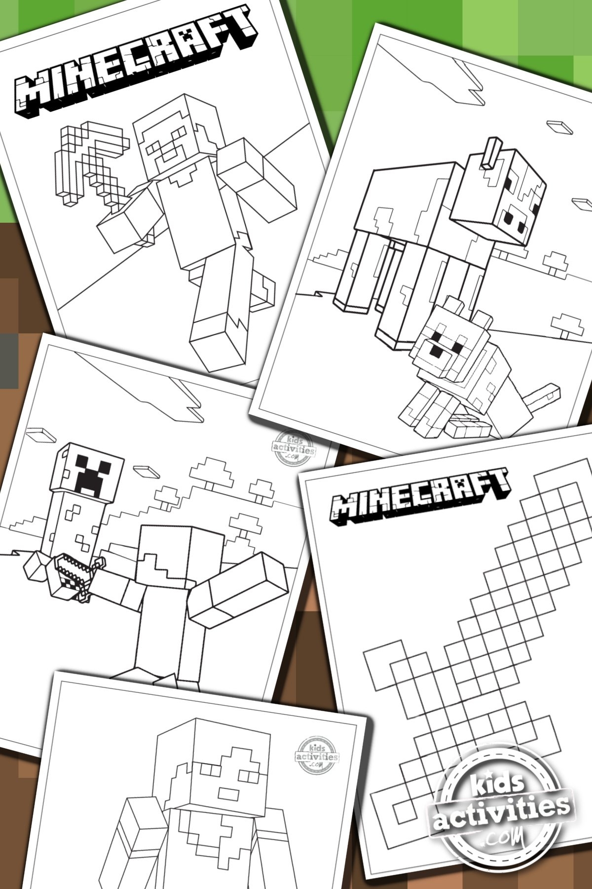 printable coloring pages for kids minecraft