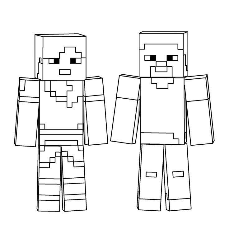 Minecraft Steve Alex Colouring Page Colouring Pages Minecraft 