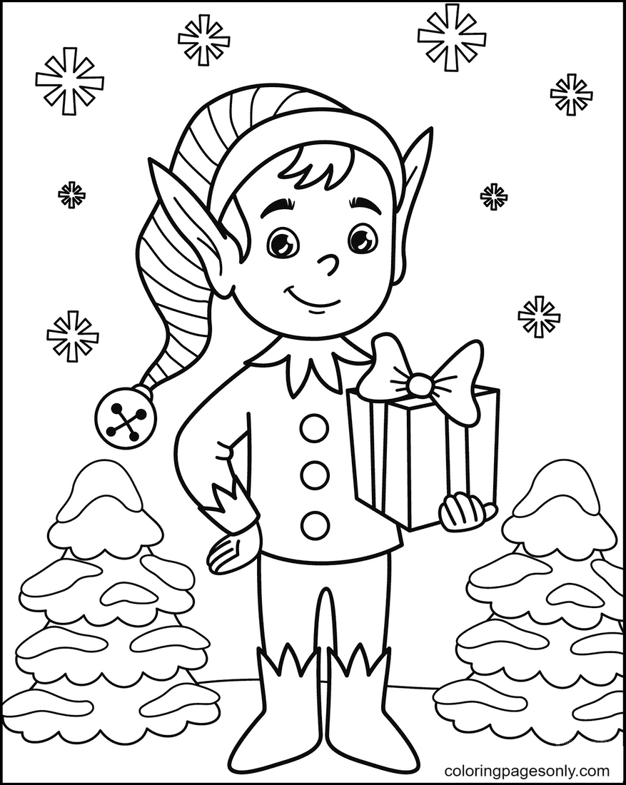 Girl Elf Coloring Pages