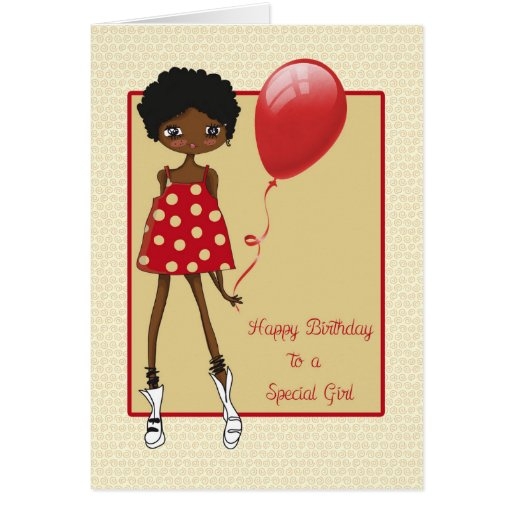 Modern African American Girl Birthday Card Zazzle