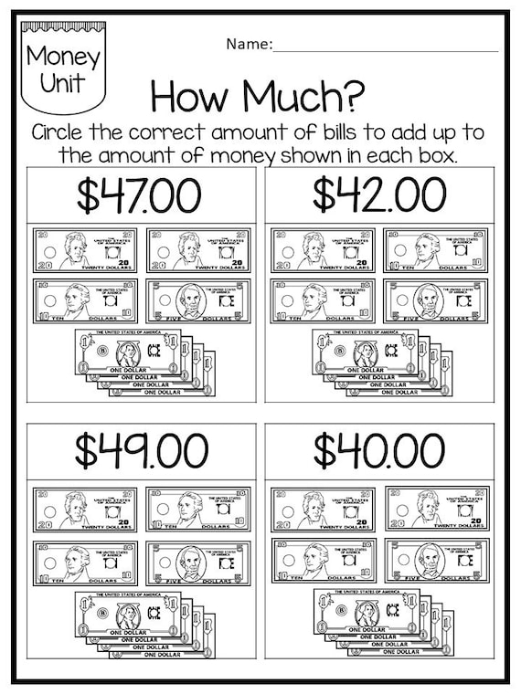 Money Worksheets Worksheets Library