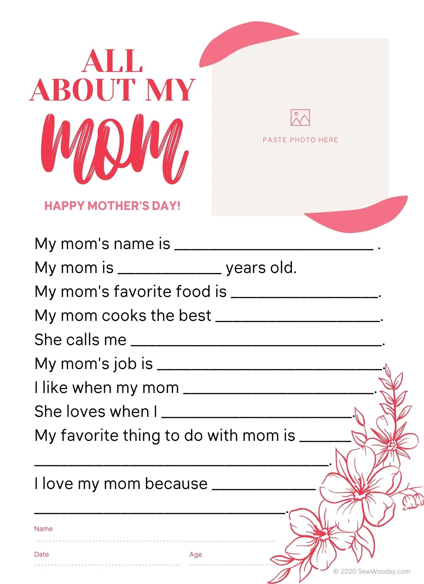 a free printable mother's day card for my wife
