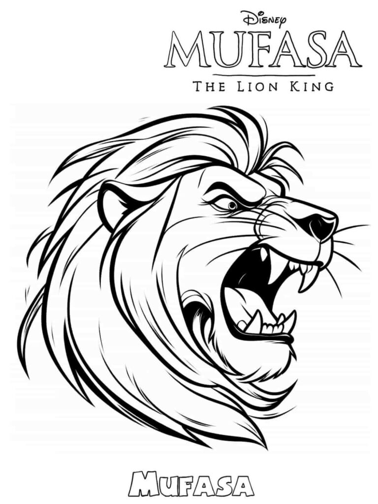 Mufasa The Lion King Coloring Pages 2024 Free PDF 