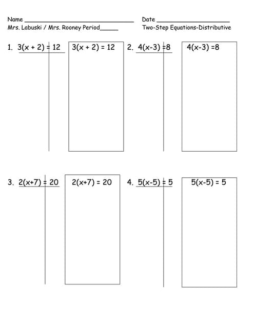 Multi Step Equation Notes And Worksheets Lindsay Bowden Worksheets 