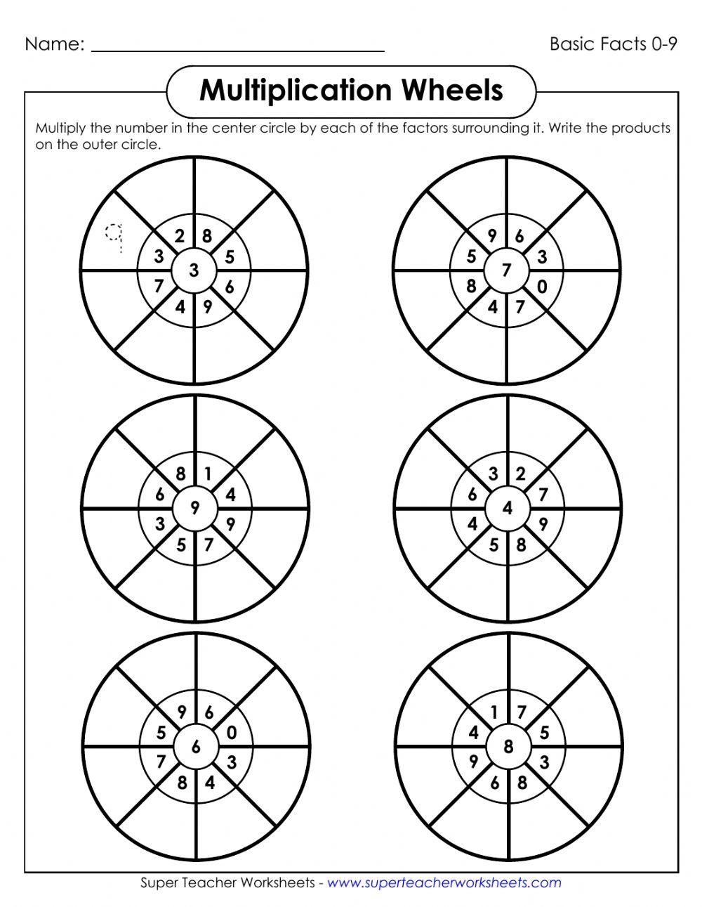 Multiplication Wheels Worksheet Live Worksheets Worksheets Library