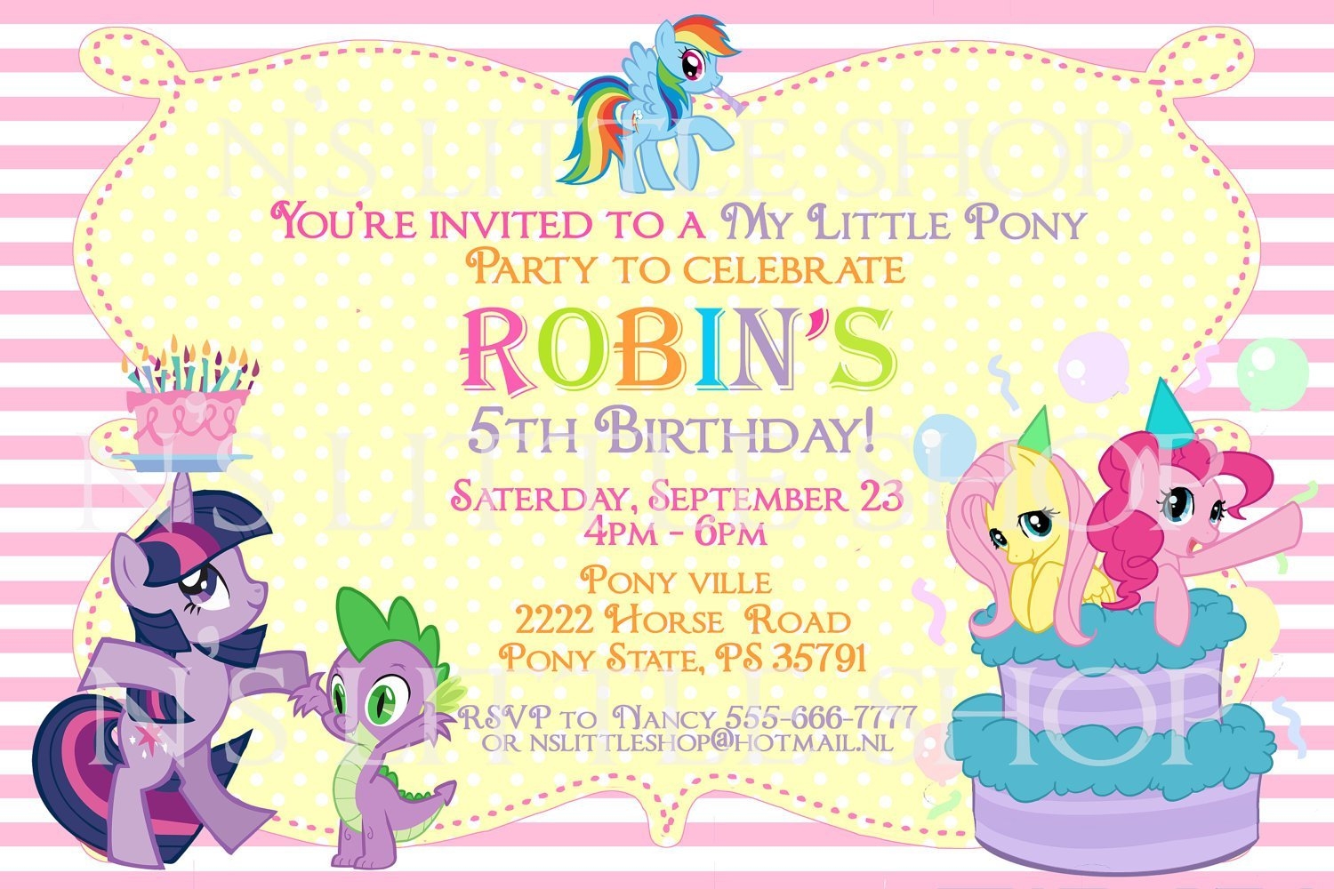 pony invitation template