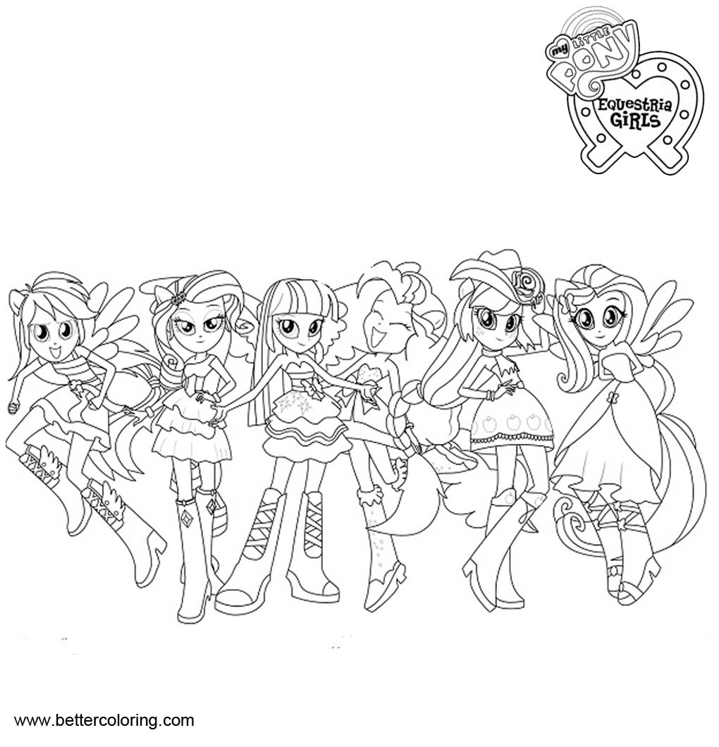 My Little Pony Equestria Girls Coloring Pages Characters Free 