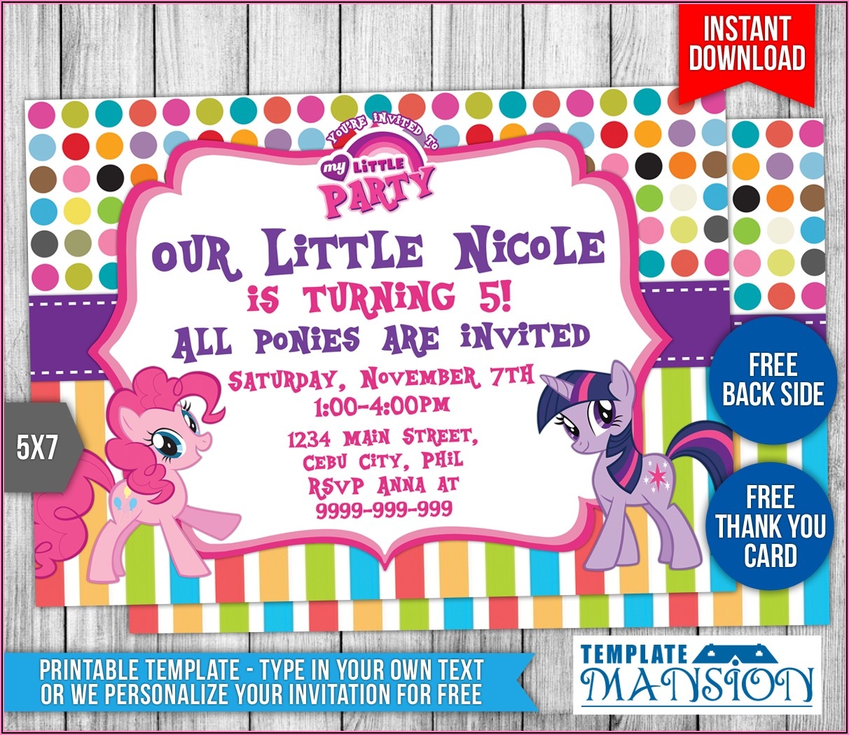 My Little Pony Invitation Template Invitations Resume Examples 