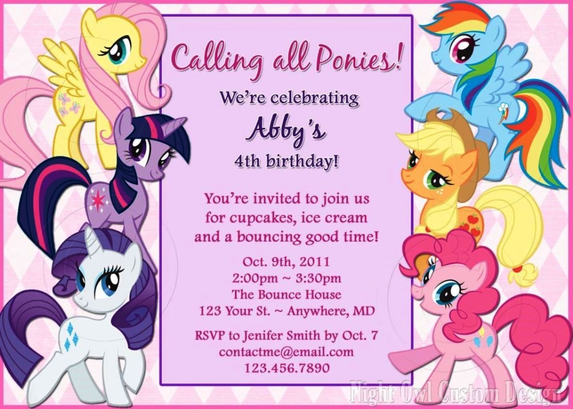 My Little Pony Invitation Template SampleTemplatess SampleTemplatess