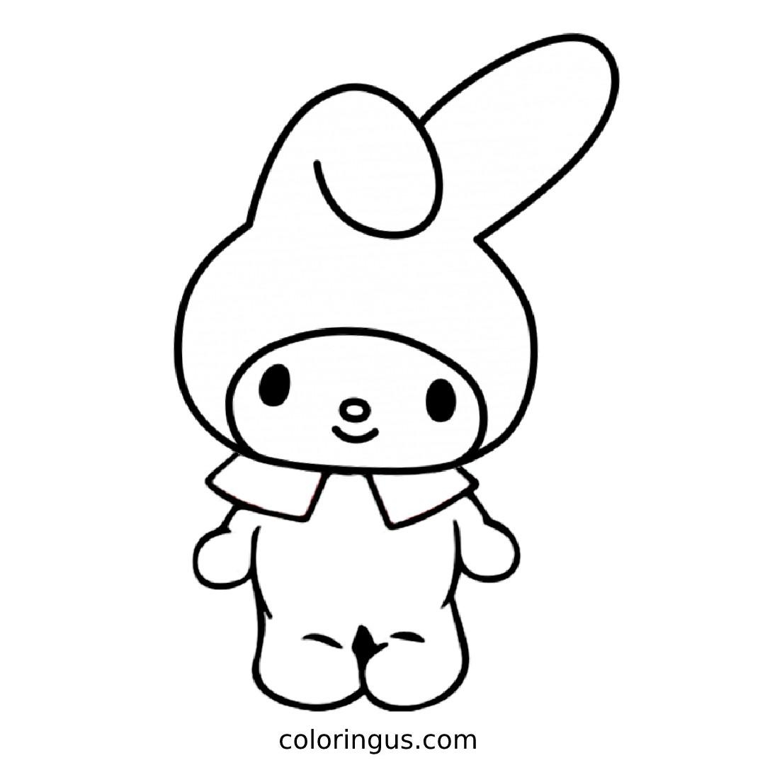 My Melody Coloring Pages Free Printable PDF 