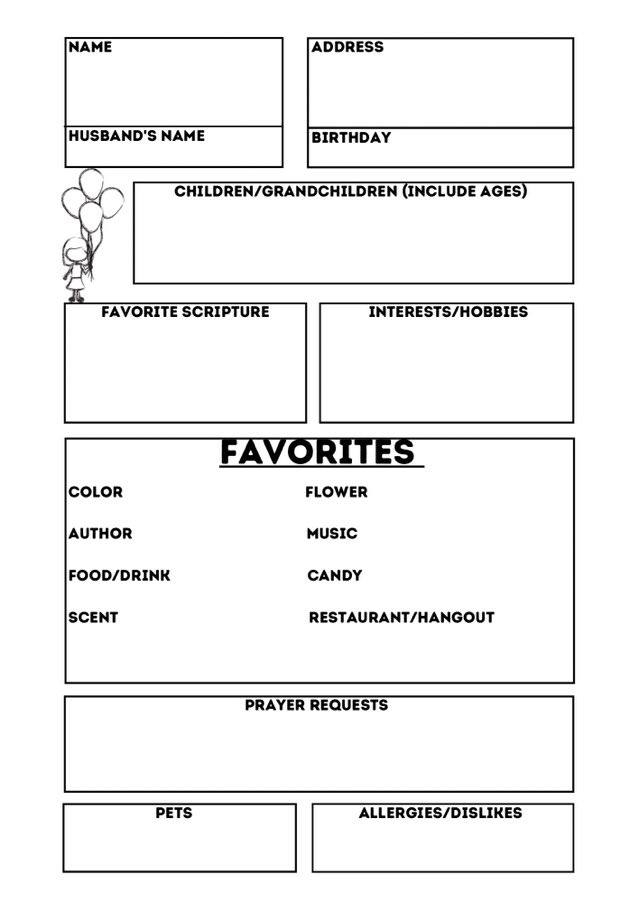 My Secret Sister Questionnaire My Secret Sister