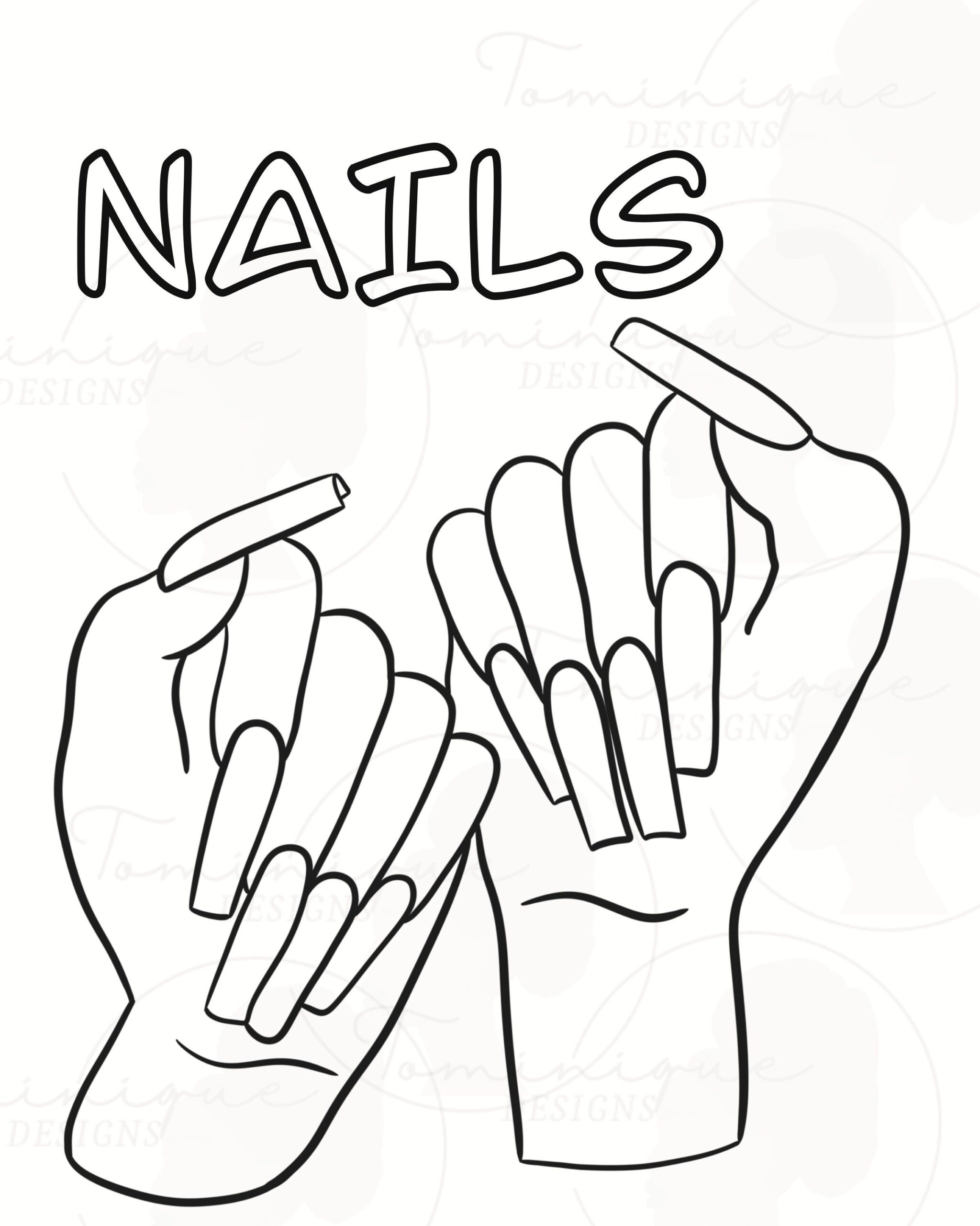 Nails Coloring Page Paint And Sip Art Nail Drawing Paint And Sip 