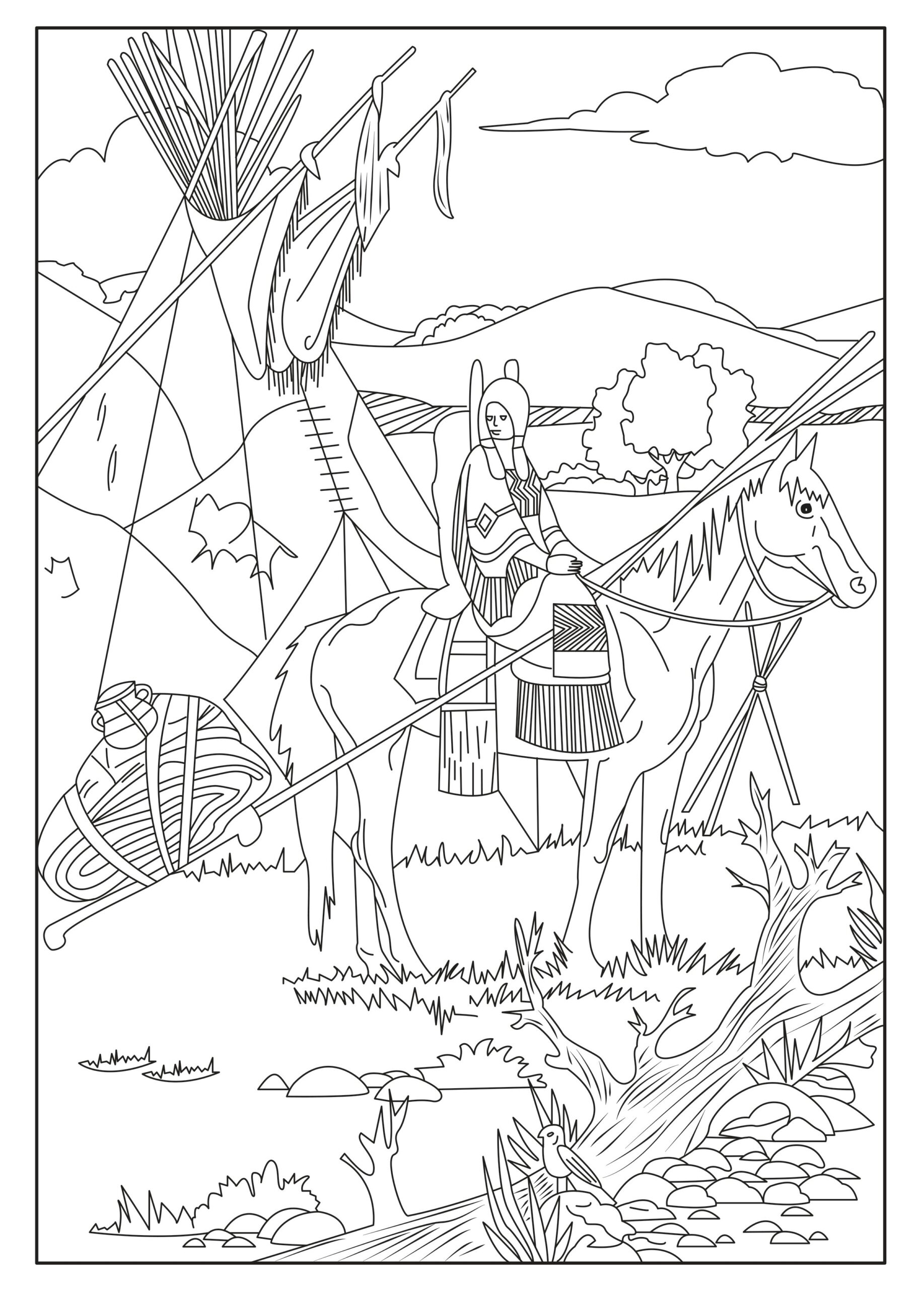 Native American Coloring Page