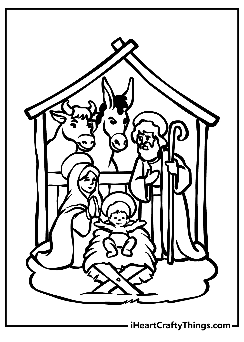 nativity coloring pages free