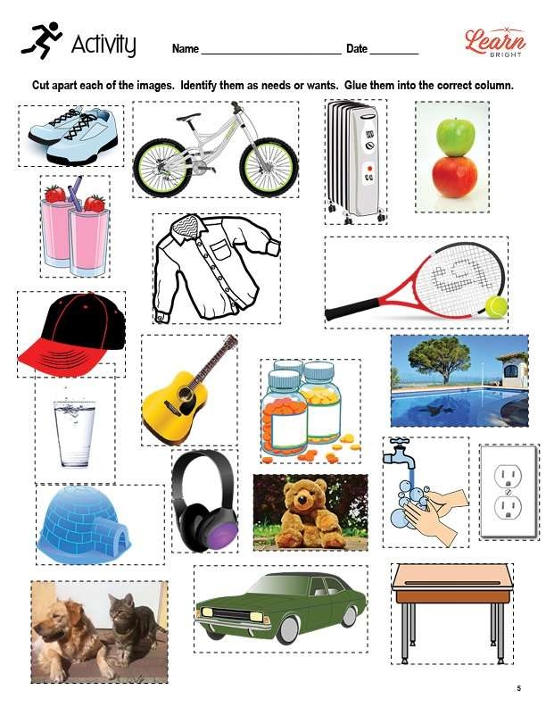 Needs And Wants Worksheets Library