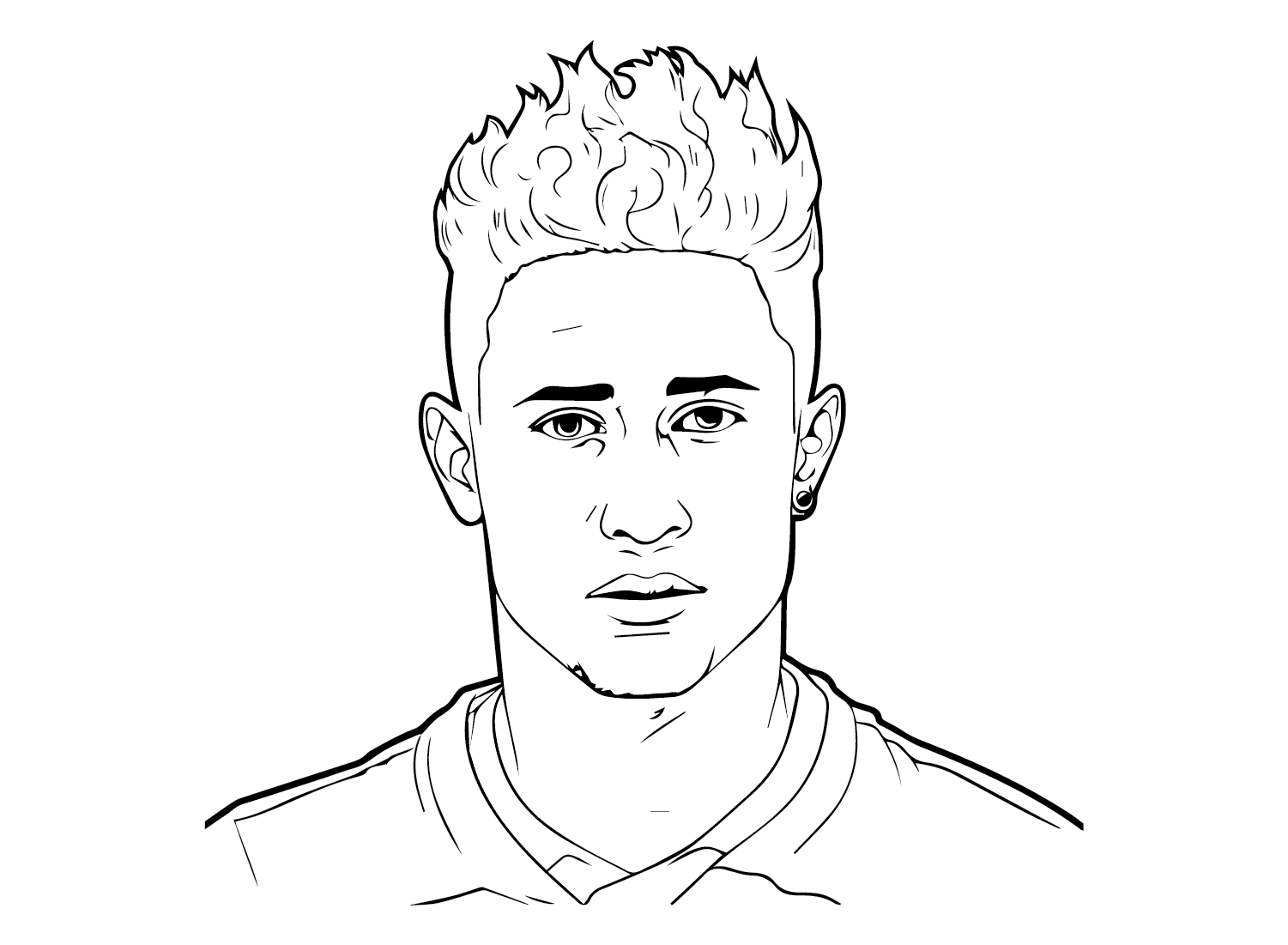 Neymar Coloring Pages Coloring Pages For Kids And Adults Neymar Pic 