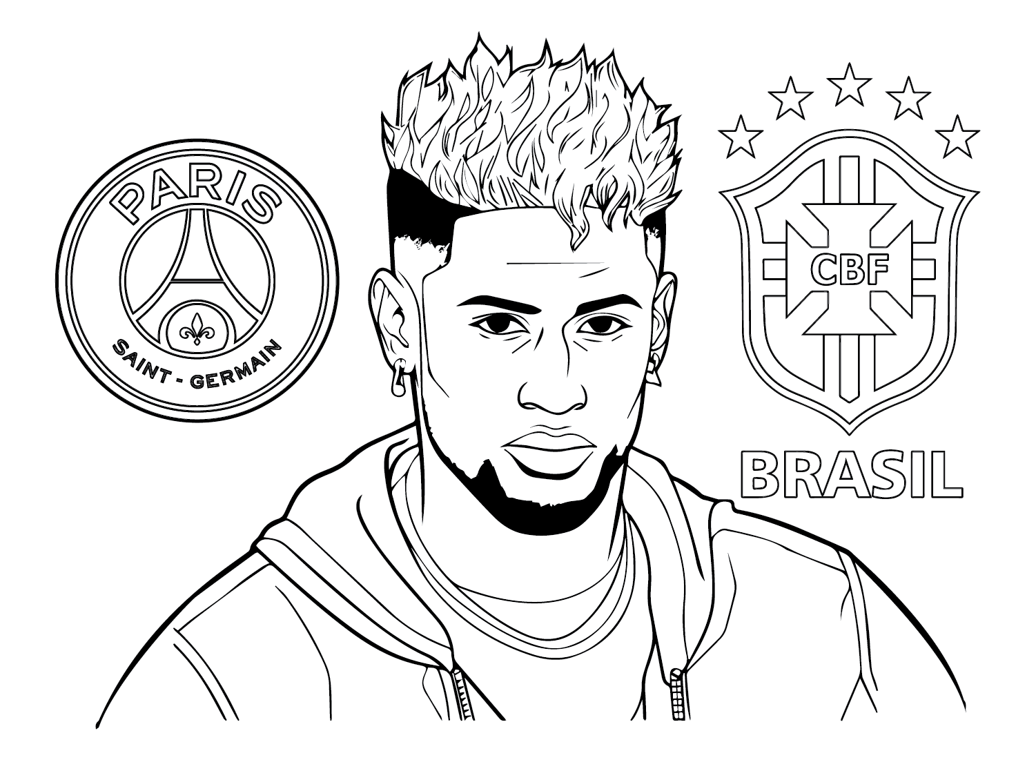 Neymar Coloring Pages PSG Free Printable Coloring Pages