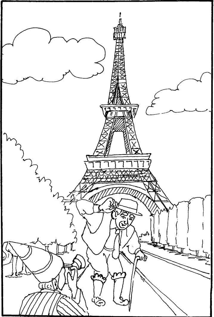 Eiffel Tower Coloring Page