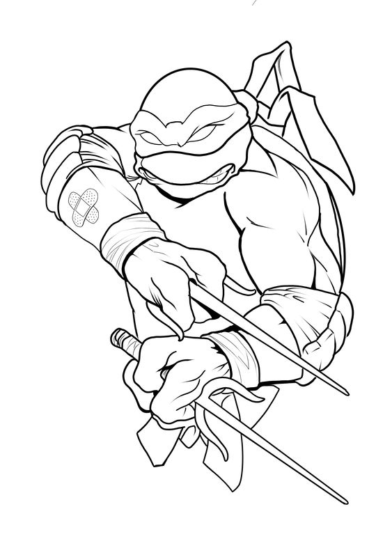 Easy Ninja Turtles Coloring Pages