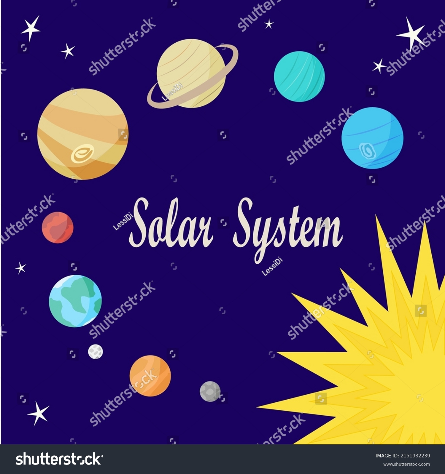 Notebook Cover Solar System Invitation Card Stock Vector Royalty Free