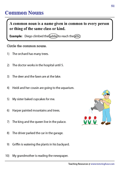 Nouns Worksheet English Year 1 Worksheets Library
