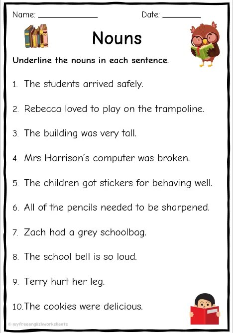 Nouns Worksheet Worksheet Digital Worksheets Library