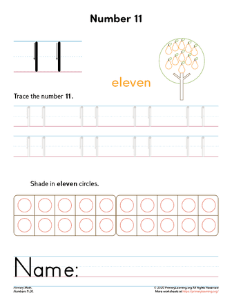 Number 11 Worksheet PrimaryLearning Org