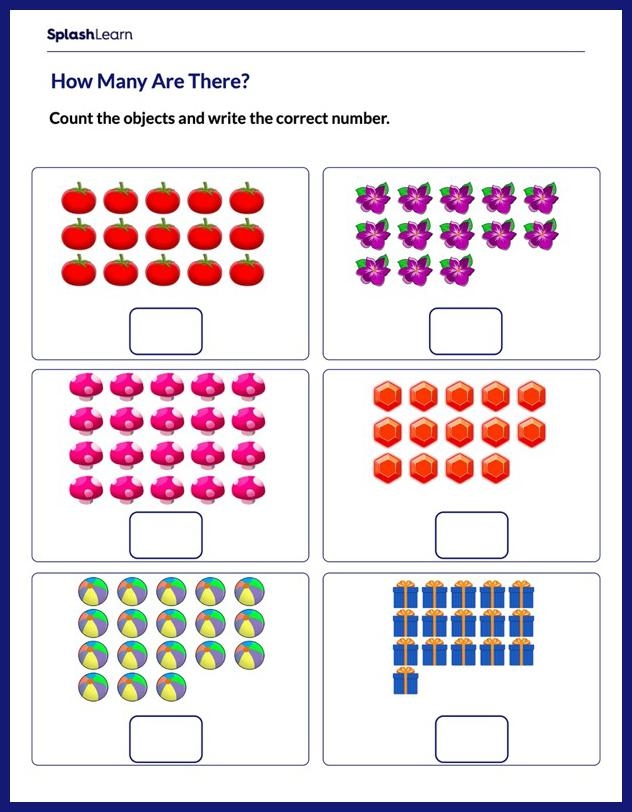 Number Identification Worksheets 1 20 Worksheets For Kindergarten