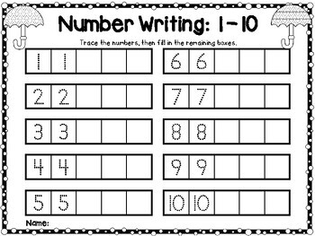 Number Writing Worksheets Write Numbers 1 30 First Grade