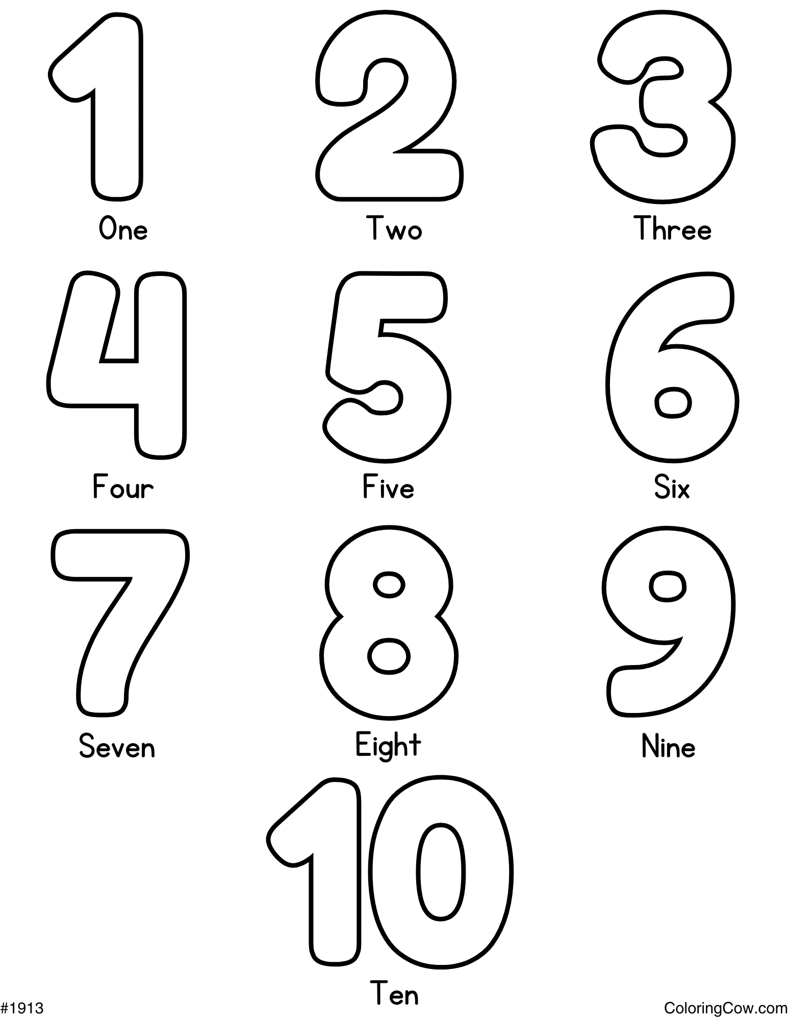 Numbers 1 20 Coloring Page
