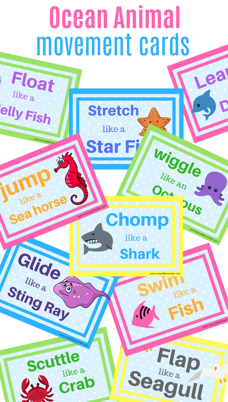 Ocean Animal Movement Cards Printable
