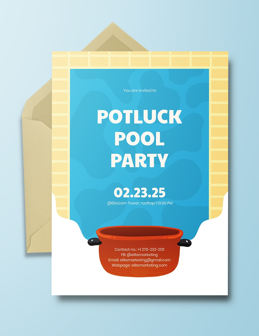 Office Potluck Party Invitation Template In PSD Publisher Illustrator 