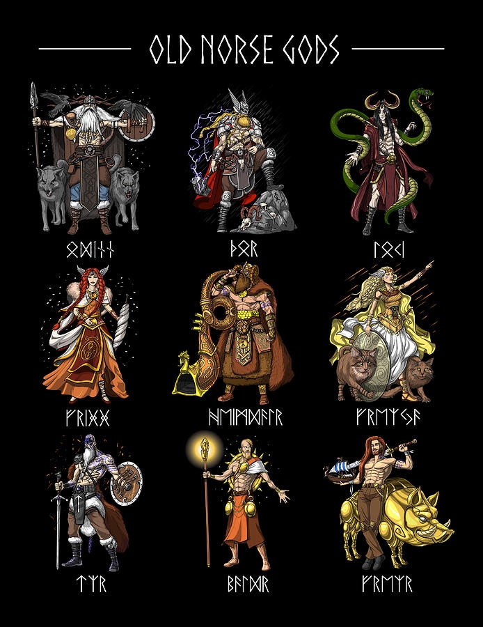 all norse gods cards printable
