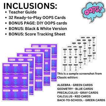 algebra cards printable