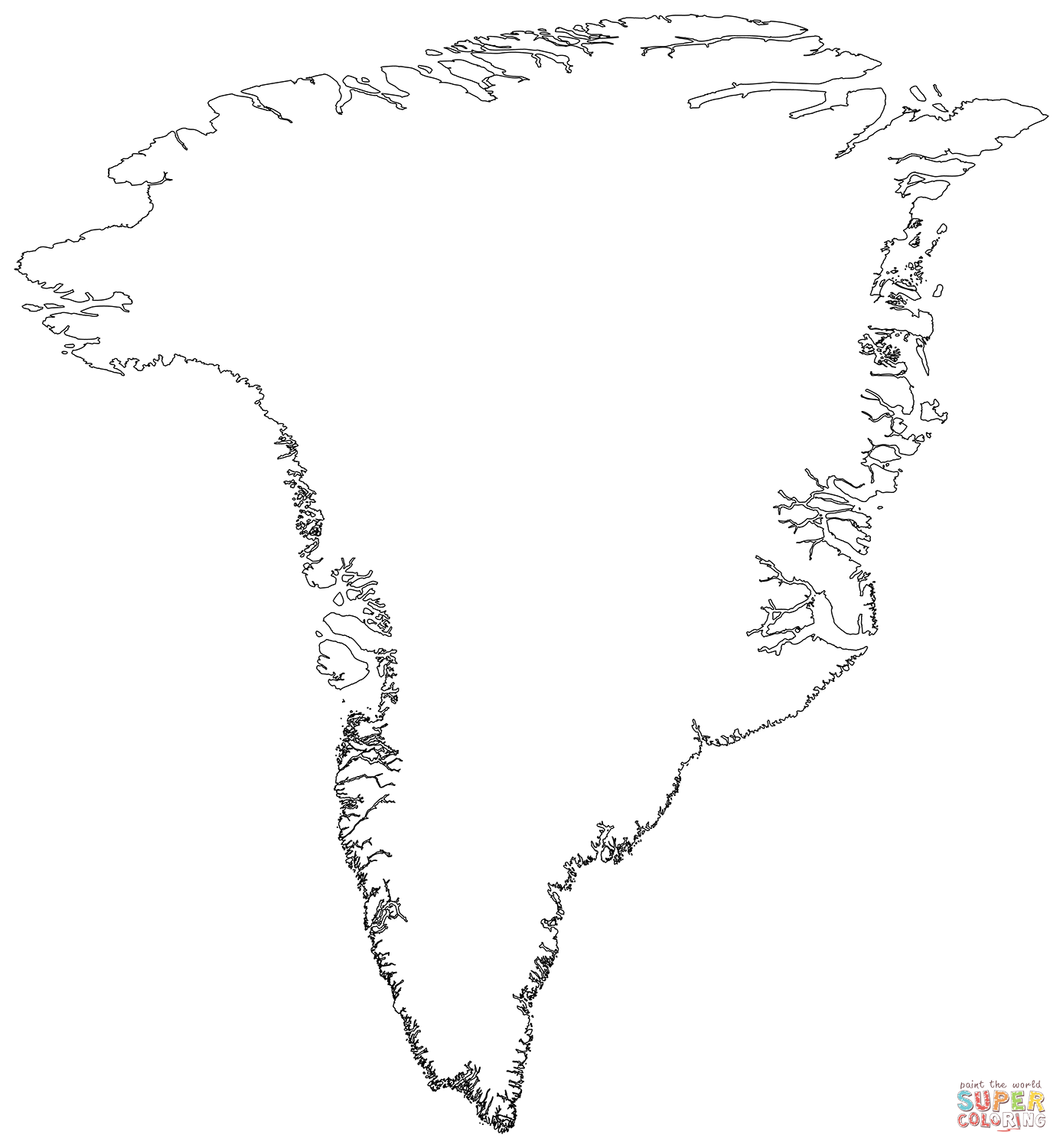 Outline Map Of Greenland Coloring Page Free Printable Coloring Page 