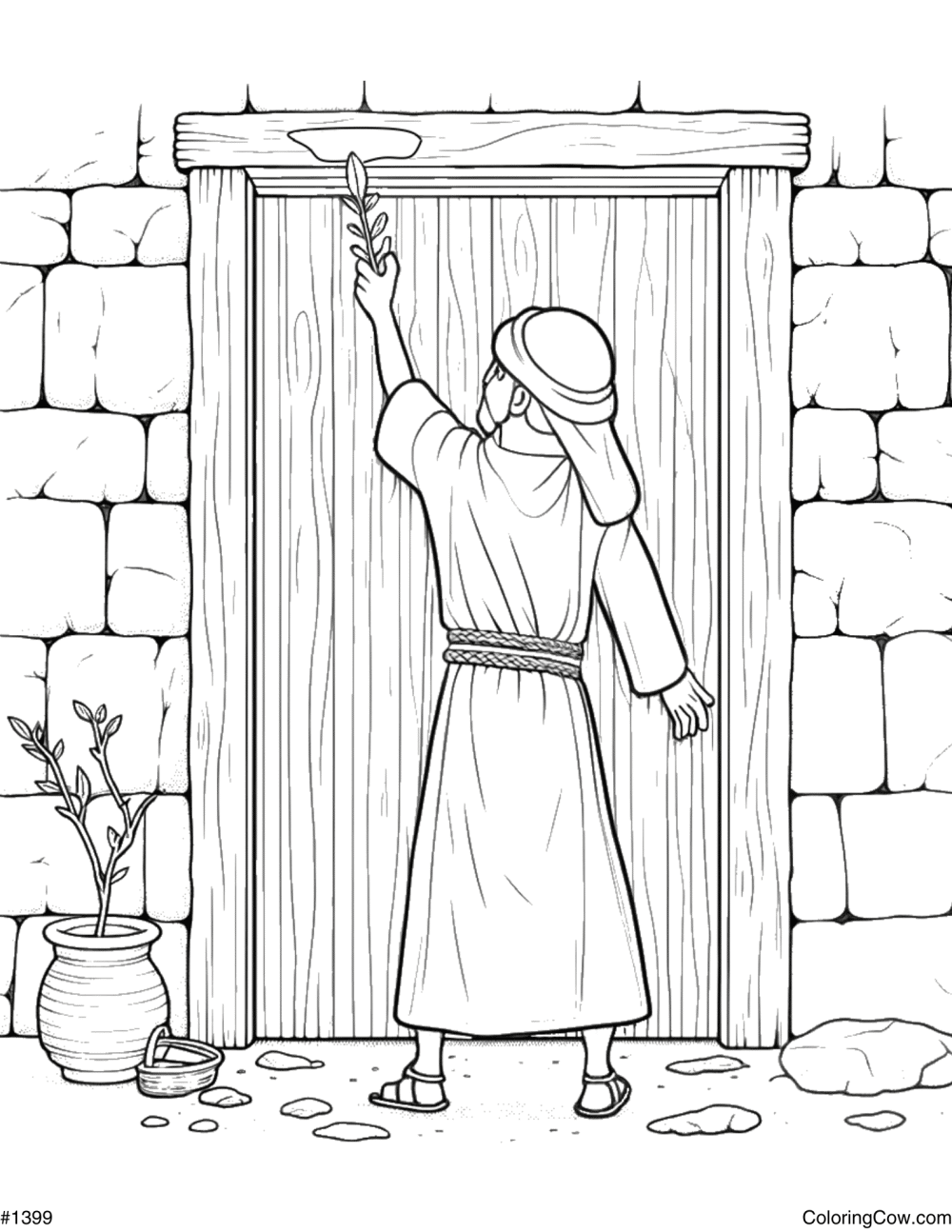 Passover Door Coloring Page