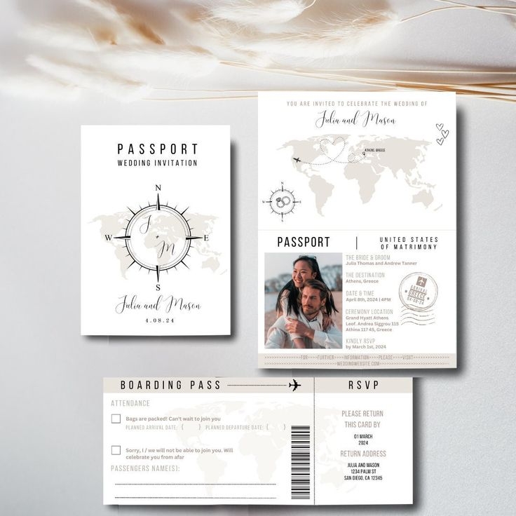 Passport Invitation Template Printable Passport Wedding Invitation