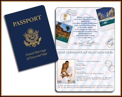 passport wedding invitation template free download