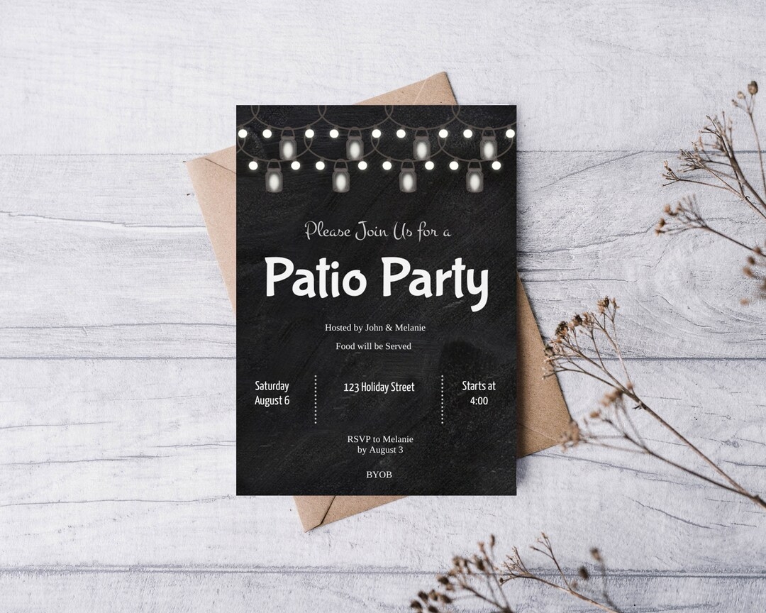 patio party invitation templates