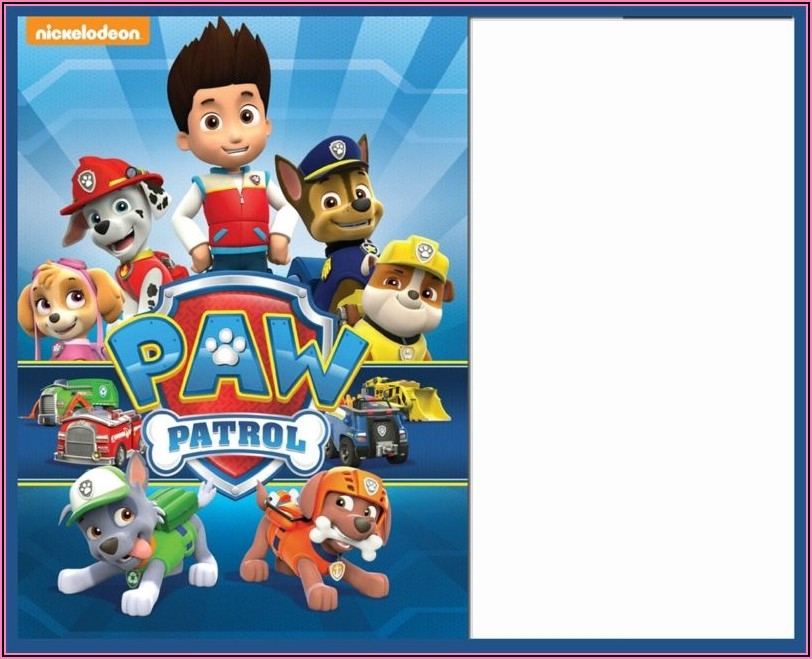 Paw Patrol Birthday Invitation Card Template Template 1 Resume 