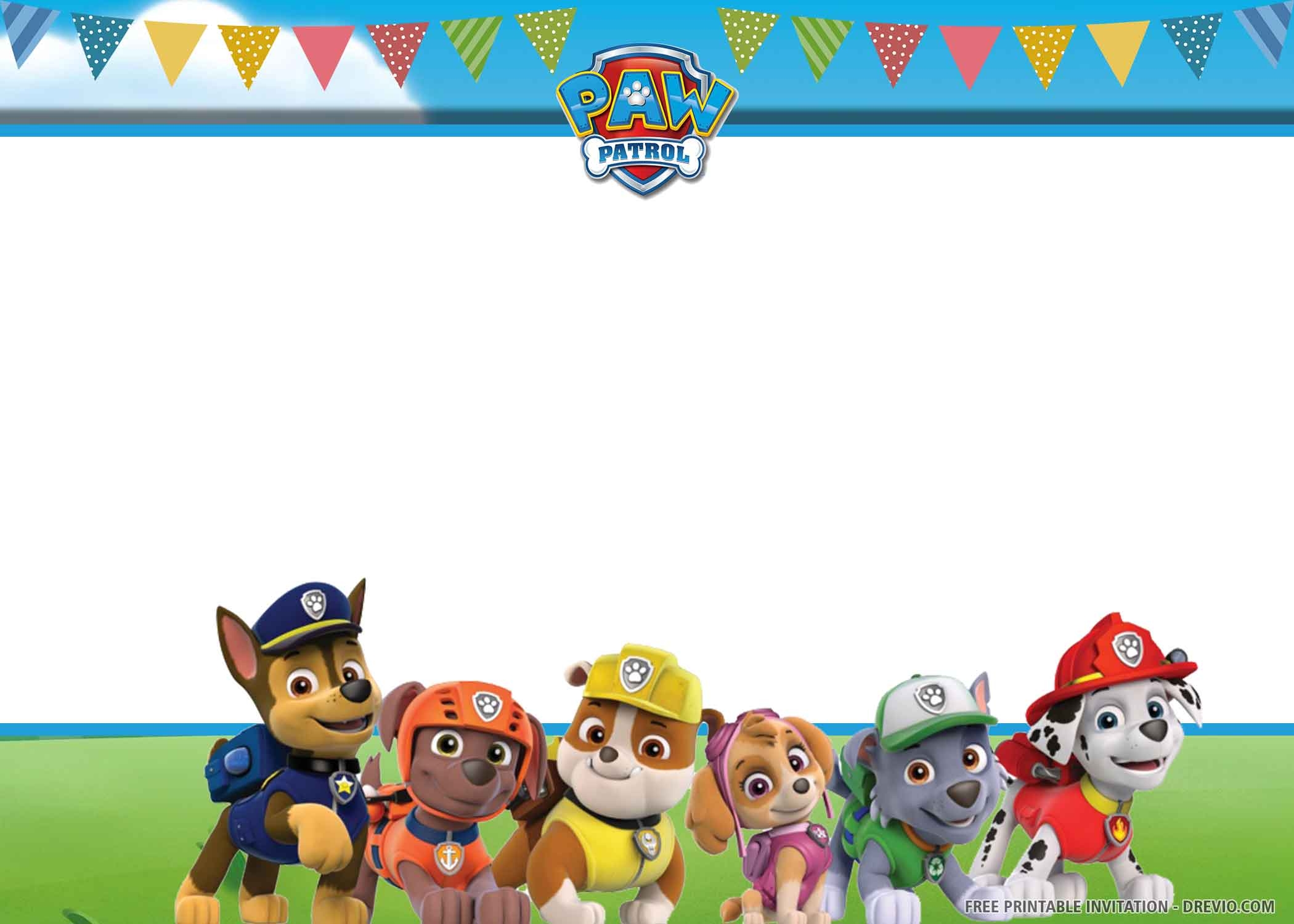 Paw Patrol Birthday Invite Template Printable Templates Free