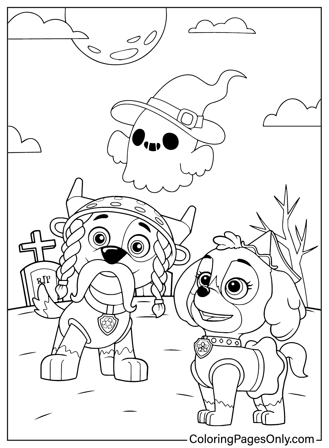 Paw Patrol Halloween Coloring Free Printable Coloring Pages